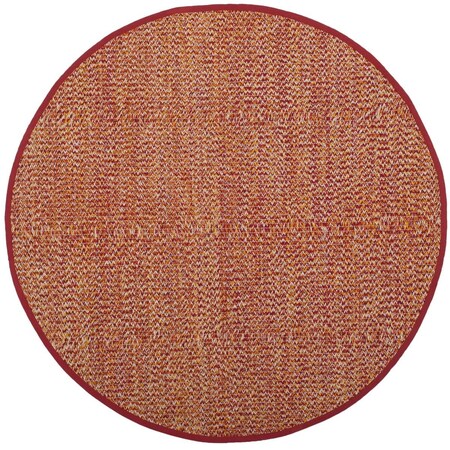 Safavieh Montauk Round Hand Woven Rug, Orange and Multi Color- 6 x 6 ft. MTK602D-6R